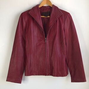 Siena Red Leather Zip-Front Jacket